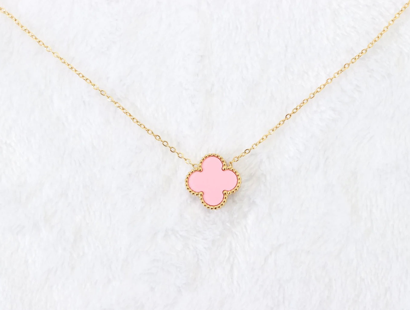 Pink Clover Necklace