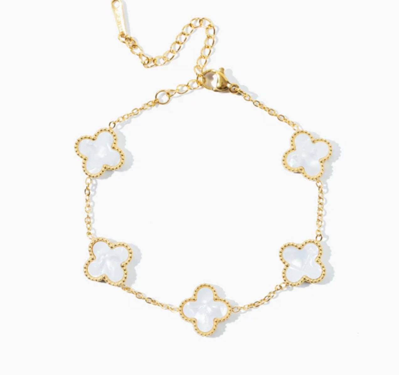 White Shell Clover Bracelet